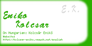 eniko kolcsar business card